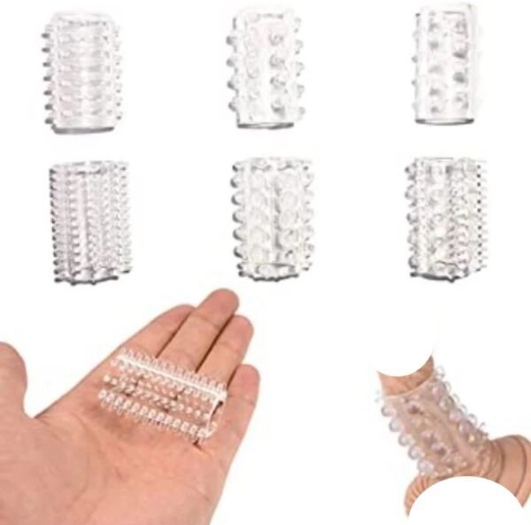 Be Care Cock Delay Ring Penis Sleeve Reusable Condom Adult Toy G-Spot Crystal Spike Penis Sleeve - Image 3