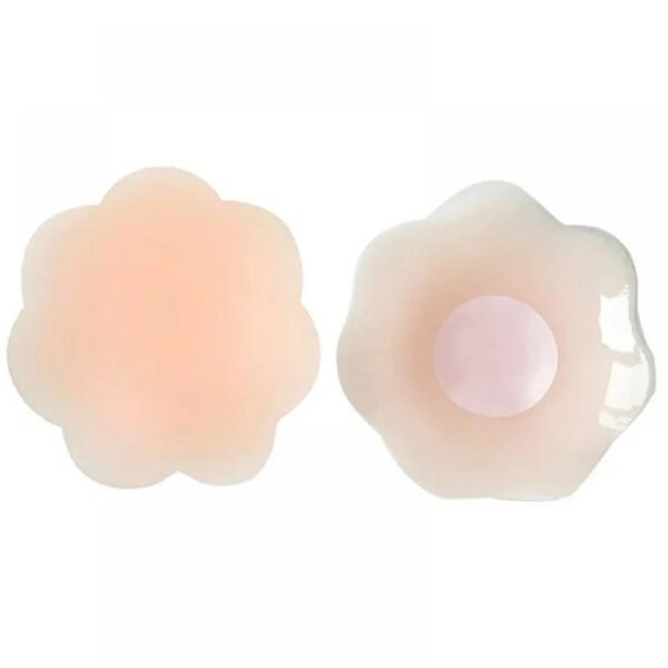 1 Pair Cool Reusable Self-Adhesive Silicone Pad Cover Pad Natural Color Nipple Stickers - Image 2