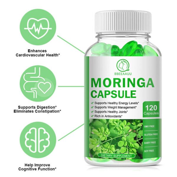 Bbeeaauu Moringa Soft Gel Contains over 92 nutrients and 46 , Immune and Heart Health Supports Healthy Energy Levels and Weight Management 120pcs - Image 7